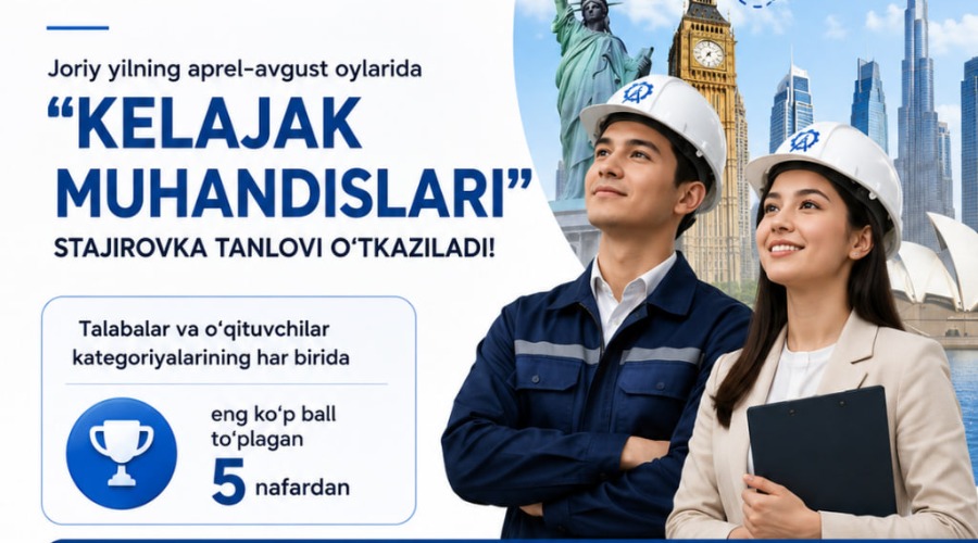 STAJIROVKA TANLOVIGA QABUL DAVOM ETMOQDA!