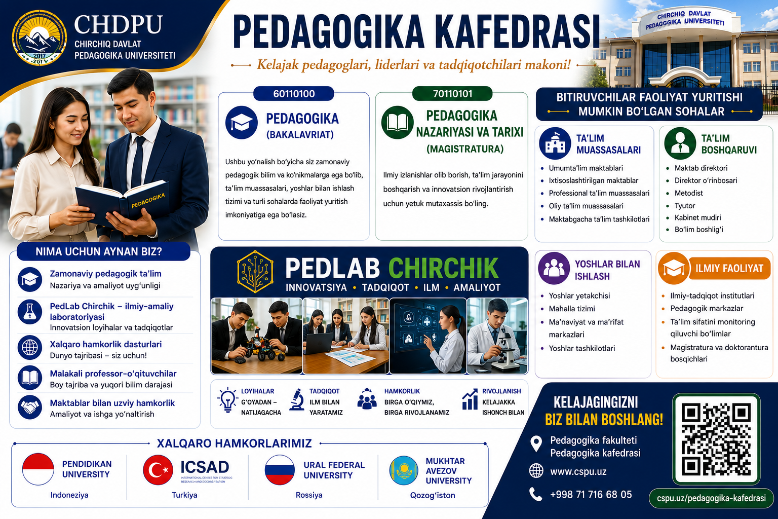 CHDPU Pedagogika yo‘nalishiga qabul jarayonlari davom etmoqda. Gallery Image