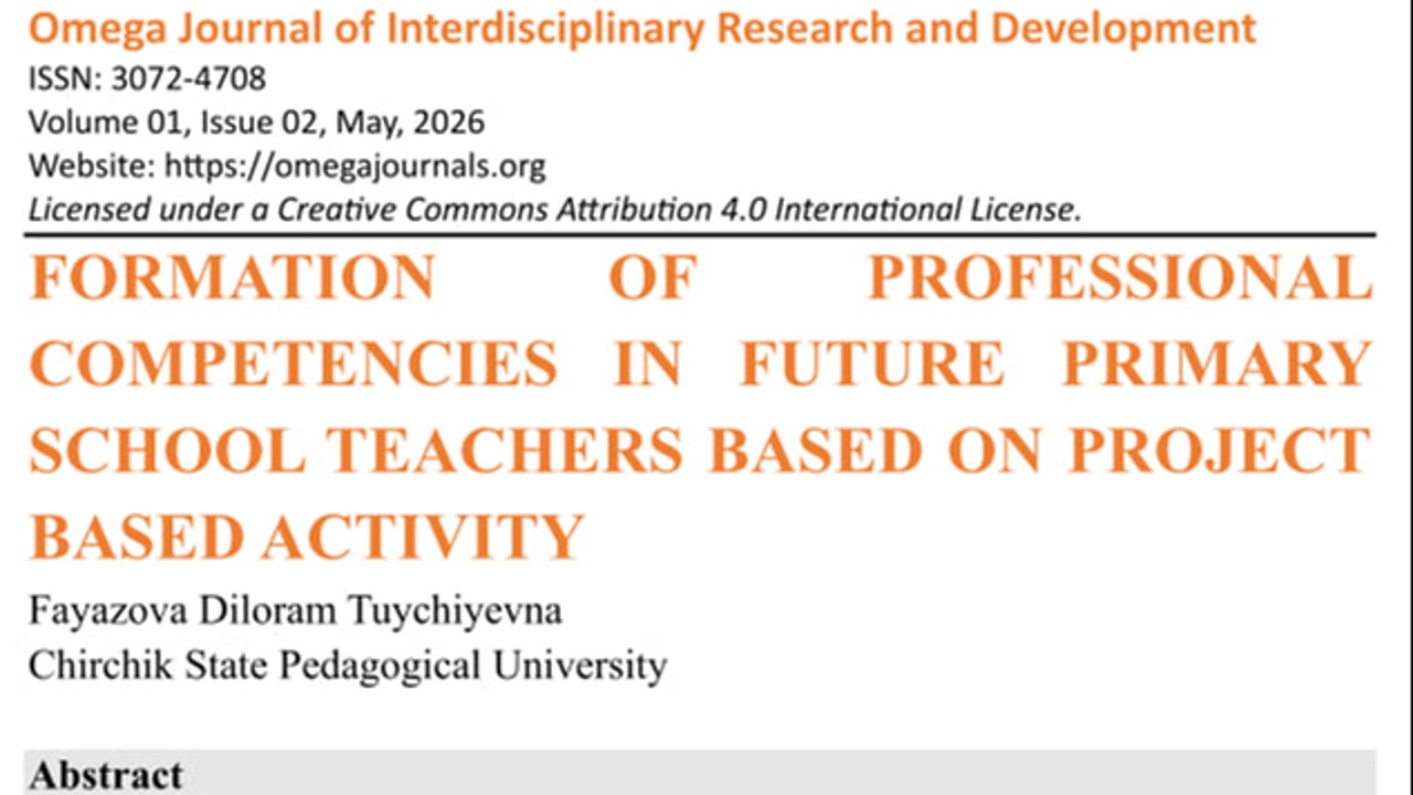 FORMATION  OF  PROFESSIONAL  COMPETENCIES  IN  FUTURE  PRIMARY  SCHOOL TEACHERS BASED ON PROJECT  BASED ACTIVITY