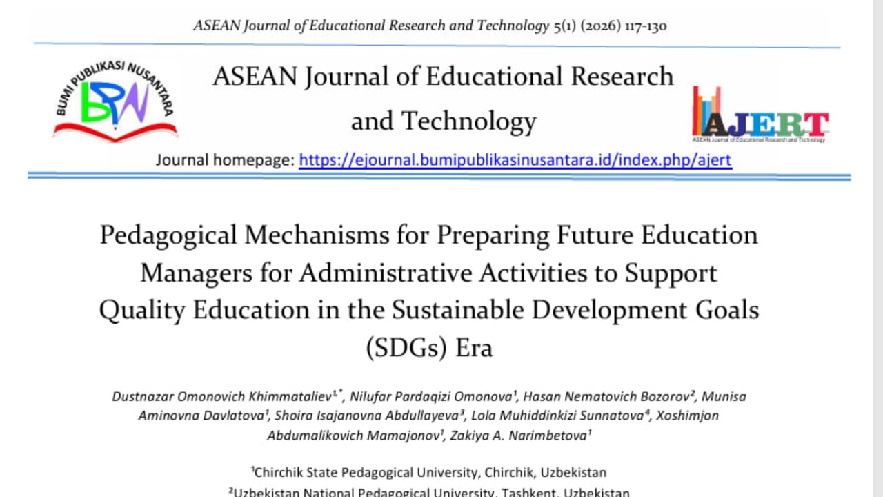 Pedagogical Mechanisms for Preparing Future Education Managers for Administrative Activities to Support Quality Education in the Sustainable Development Goals (SDGs) Era